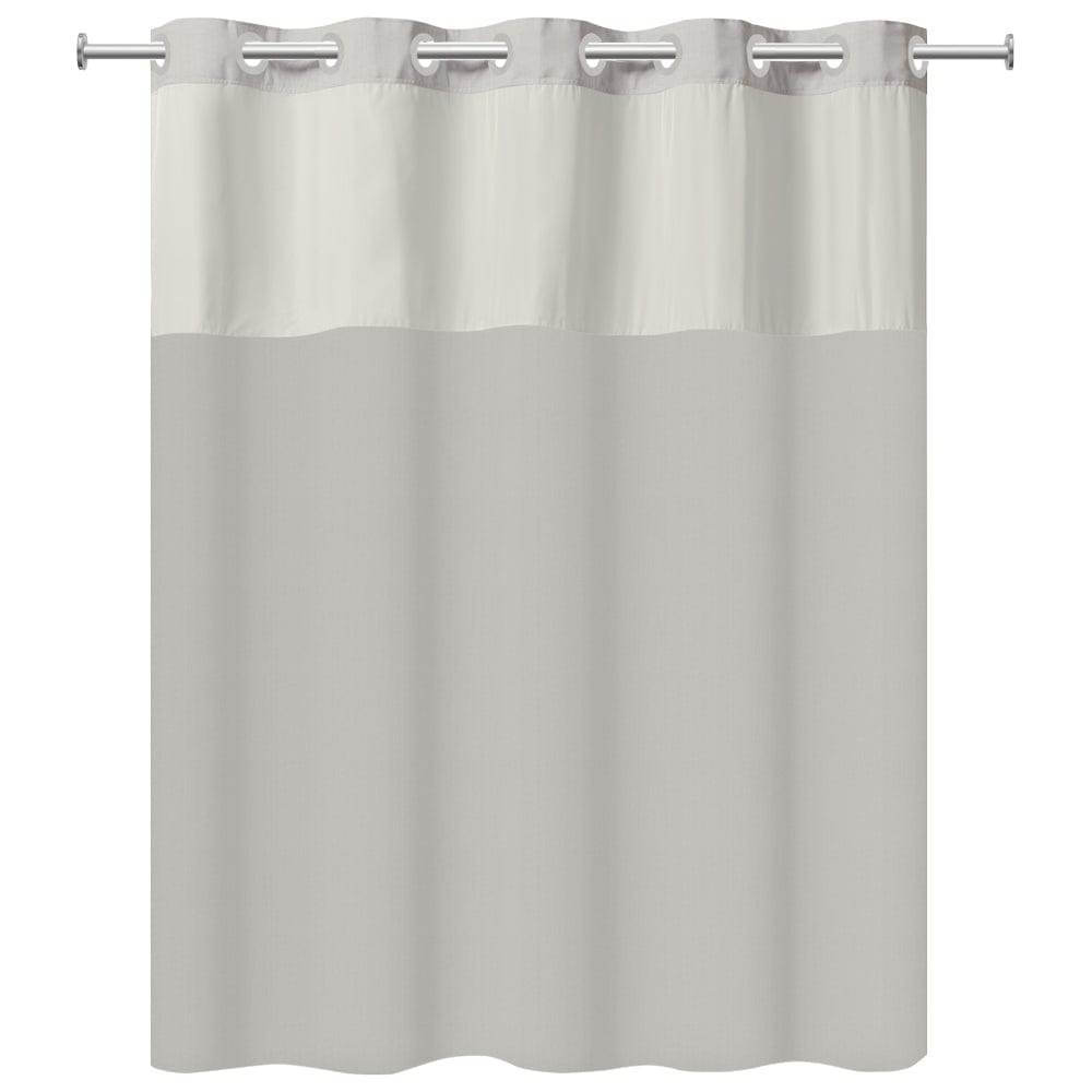 Hookless® Plainweave Fabric Shower Curtain with Window