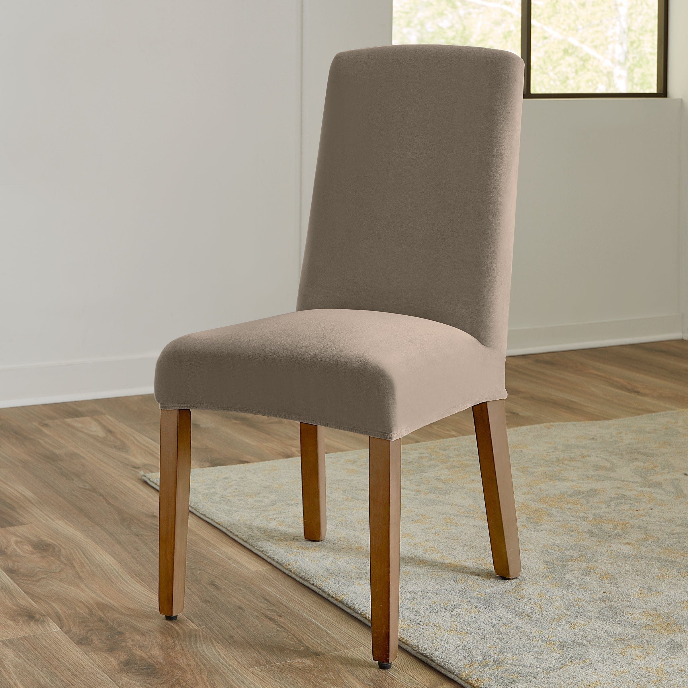 Velvet slipcover 2024 dining chair