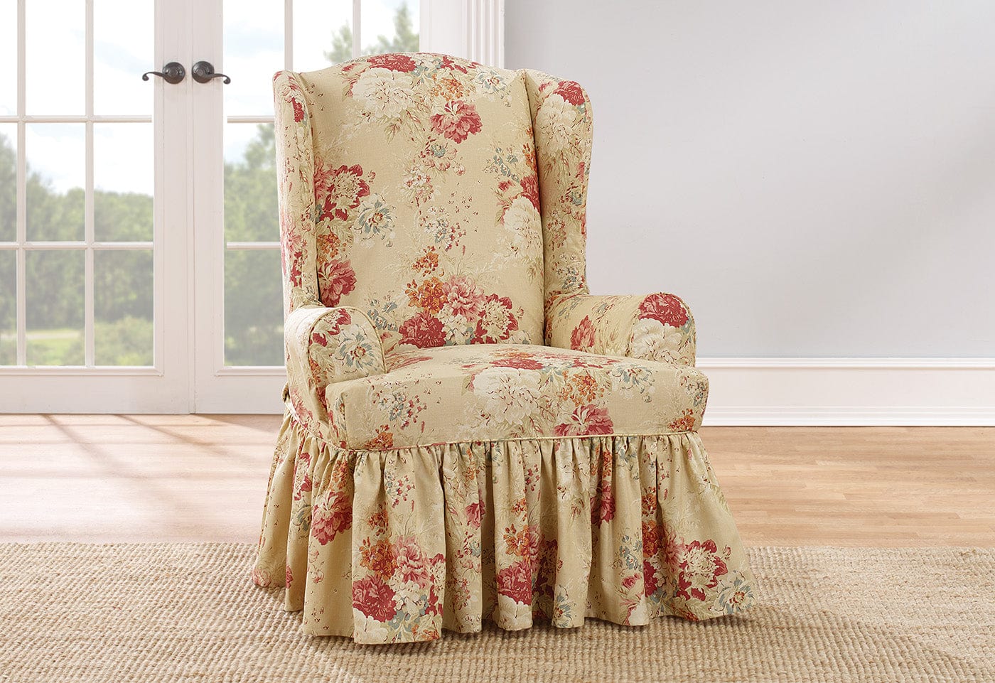 Ballad Bouquet by Waverly Wing Chair Slipcover Floral Print 100