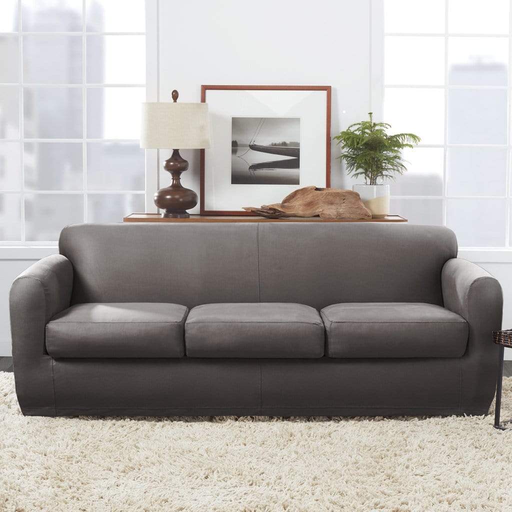 Sofa Seat Cushion Cover, Faux Leather Stretchy Chair Loveseat