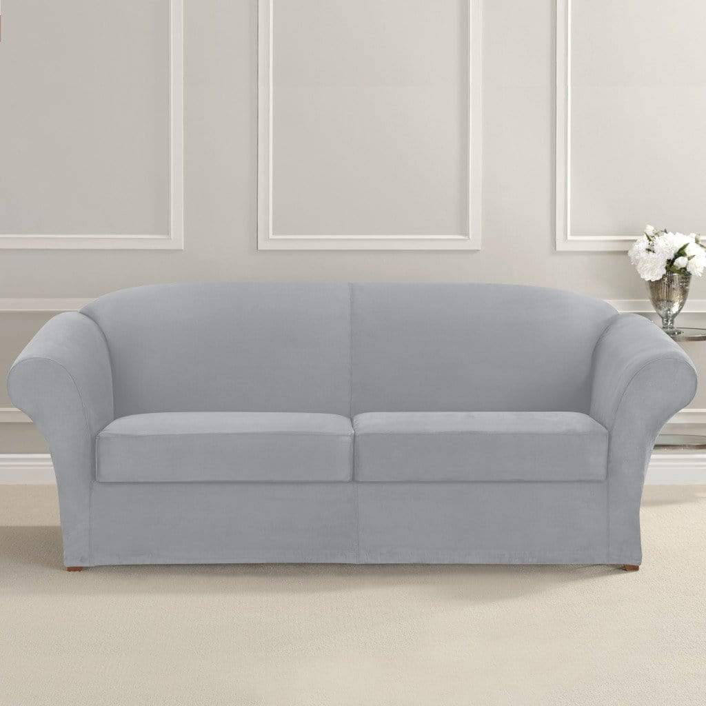 Stretch pique three piece hotsell sofa slipcover